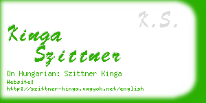 kinga szittner business card